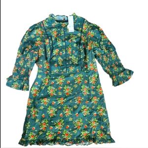 Laura Ashley high neck floral midi dress Size:XL  Color: 💚Green